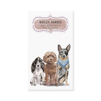 Cute Watercolor Dog Walker Adventures Pet Sitter