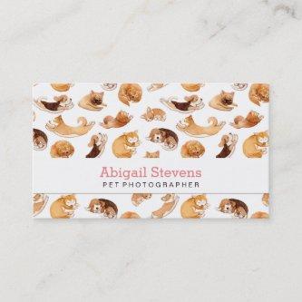 Cute Watercolor Dogs Illustrated Pattern
