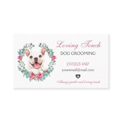 Cute Watercolor Floral Pet Dog Grooming Service