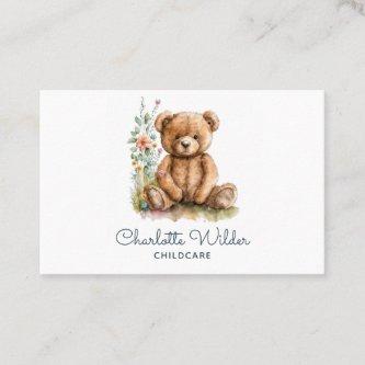 Cute Watercolor Teddy Bear Childcare