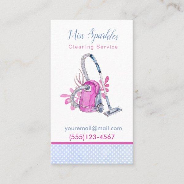 Cute Watercolor Vacuum House Cleaning Service