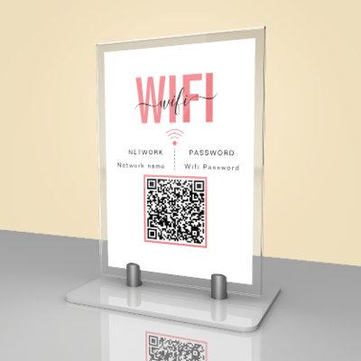 Cute Wifi Password Sign | QR Code Table Card