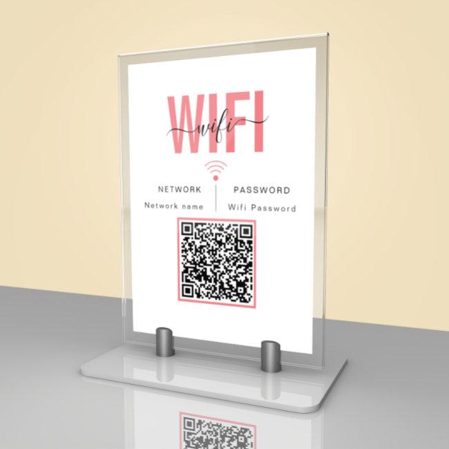 Cute Wifi Password Sign | QR Code Table Card