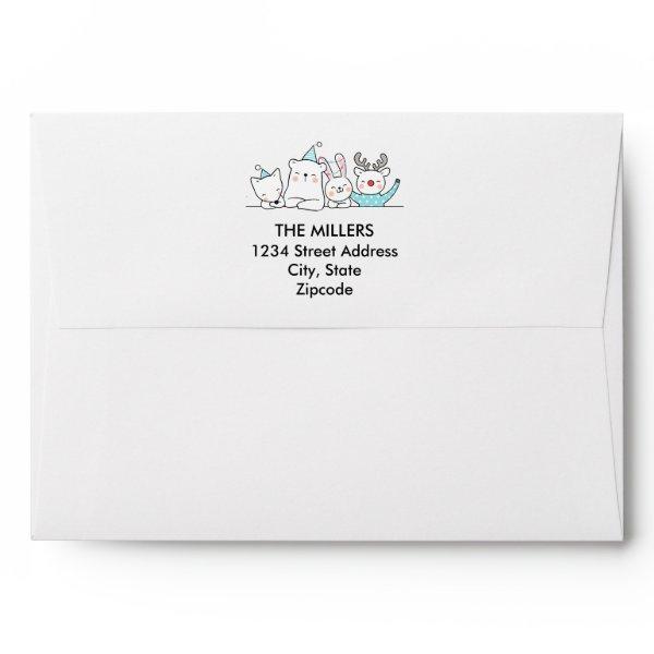 Cute Winter Wonderland Animals  Return Address Envelope