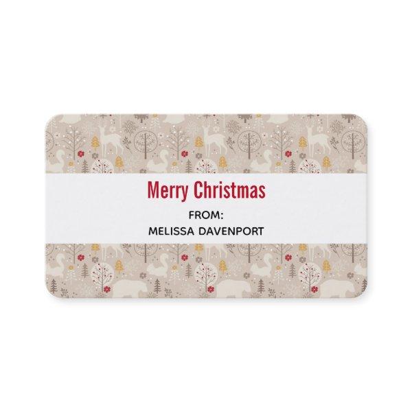 Cute Woodland Animals Christmas Pattern