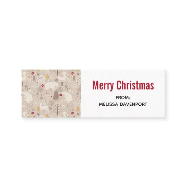 Cute Woodland Animals Christmas Pattern Mini