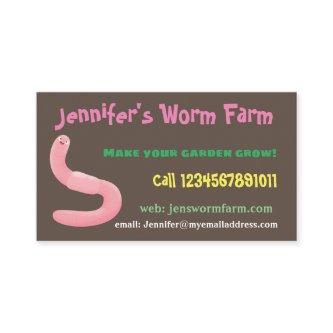 Cute worm farm vermiculture cartoon