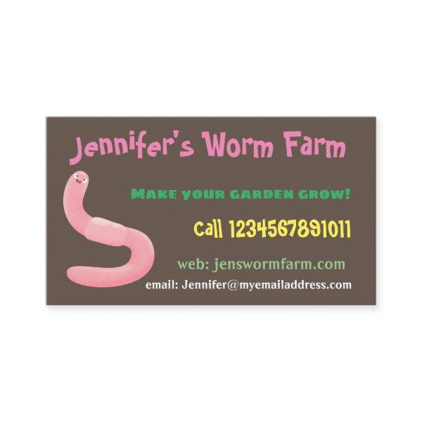 Cute worm farm vermiculture cartoon
