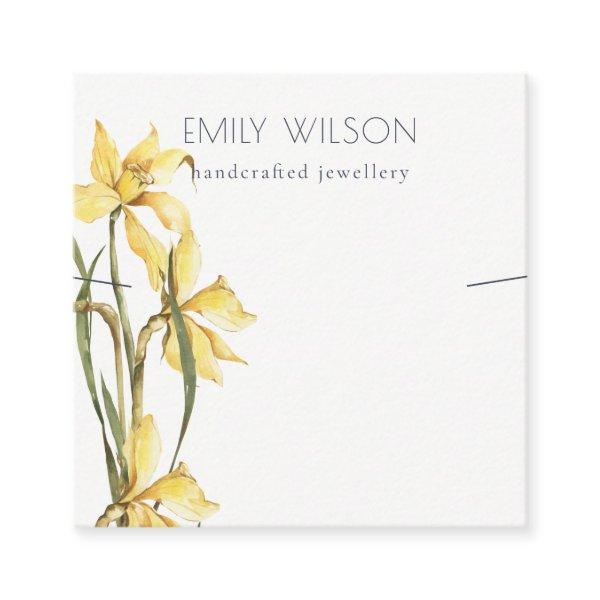 Cute Yellow Daffodil Floral Band Necklace Display Square