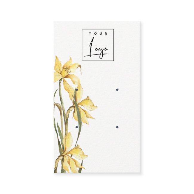 Cute Yellow Daffodil Floral Logo Earring Display