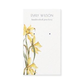 Cute Yellow Daffodil Floral Stud Earring Display
