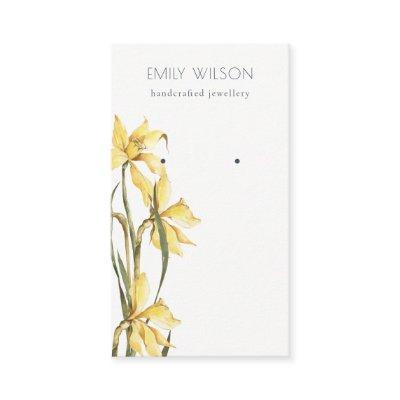 Cute Yellow Daffodil Floral Stud Earring Display