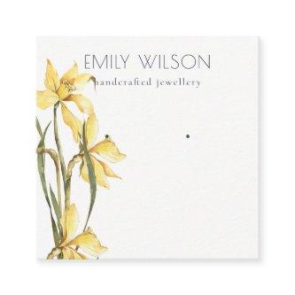 Cute Yellow Daffodil Floral Stud Earring Display  Square