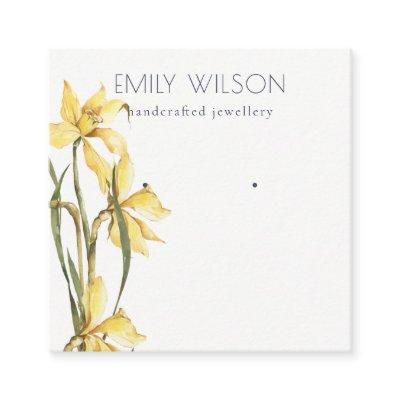 Cute Yellow Daffodil Floral Stud Earring Display  Square
