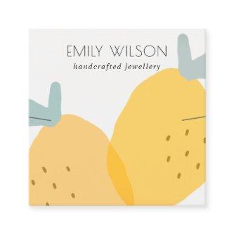 Cute Yellow Lemon Fruity Citrus Earring Display Square