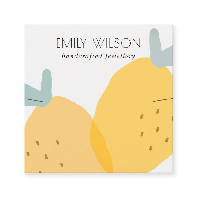 Cute Yellow Lemon Fruity Citrus Earring Display Square