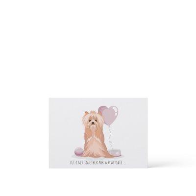 Cute Yorkshire Terrier Play Date Calling Card