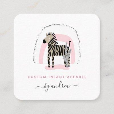 Cute Zebra Baby Pink Rainbow Kids Baby Boutique Square