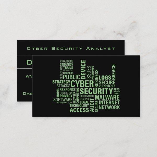 Cyber Security Analyst Professional Black Green