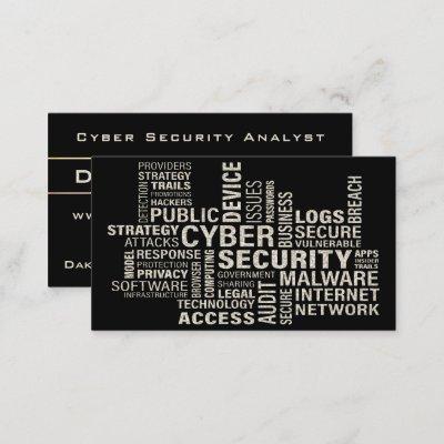 Cyber Security Intelligence Stylish Sepia Gold