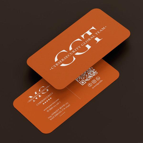 Cybersecurity IT Monogram Modern Orange
