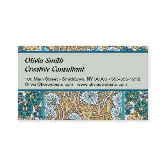 cyclamen blue art nouveau flower wallpaper