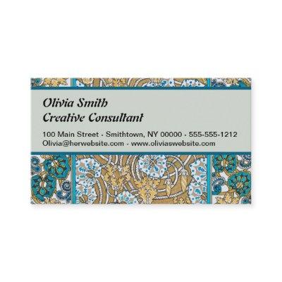 cyclamen blue art nouveau flower wallpaper