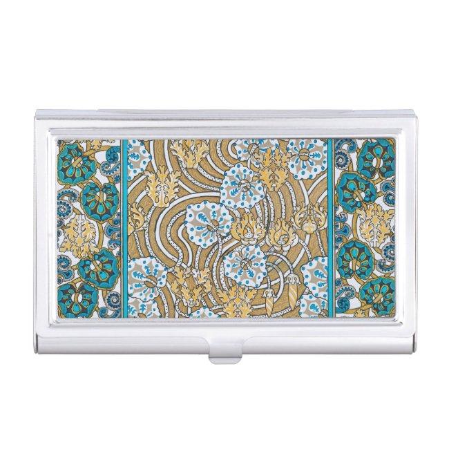 cyclamen blue art nouveau flower wallpaper   case