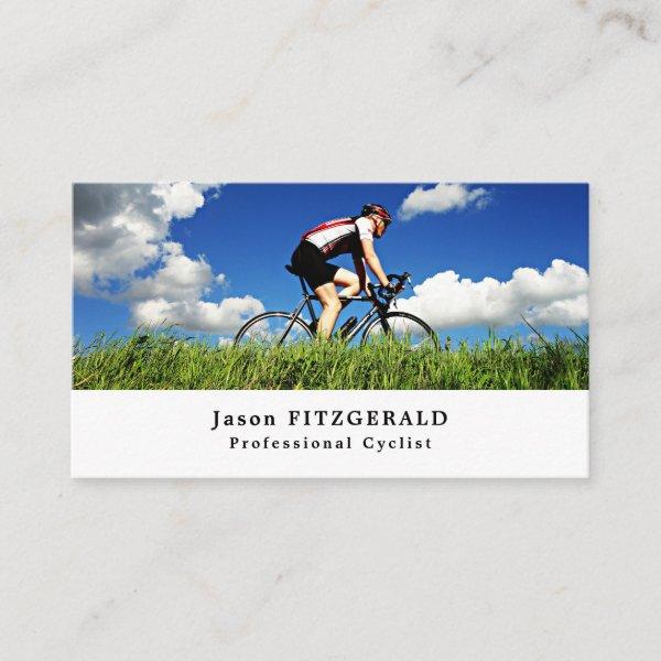 Cyclist on Grass, Cycling, Bicyclist