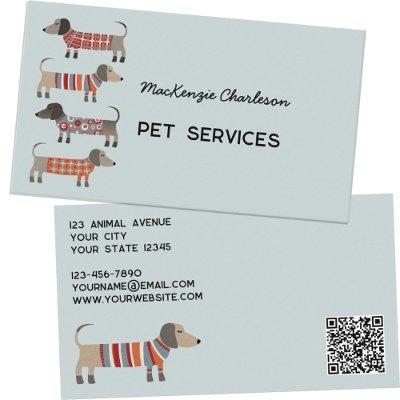 Dachshund Dog Pet Services QR Code