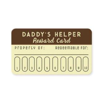 Daddy's Helper Reward Card