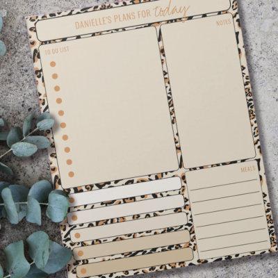 Daily Planner Leopard Print To Do List Notes Meals