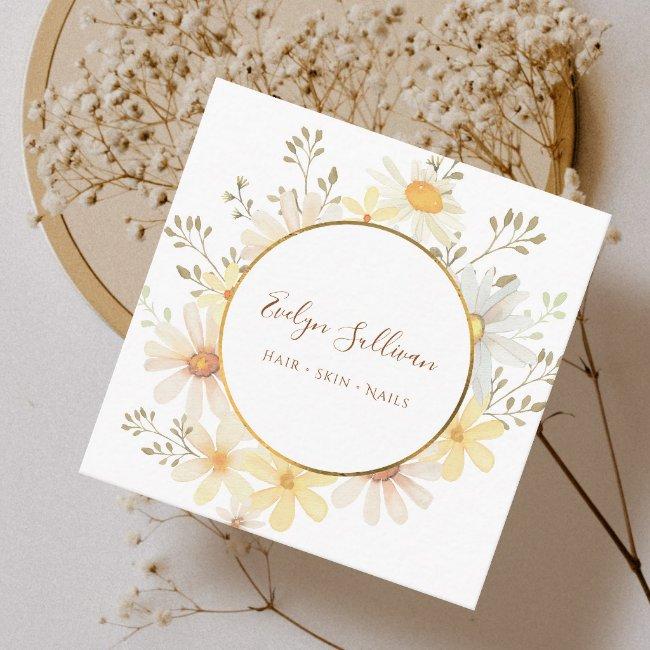 Daisies gold circle