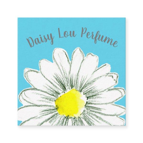 Daisy Flower Yellow Blue Square