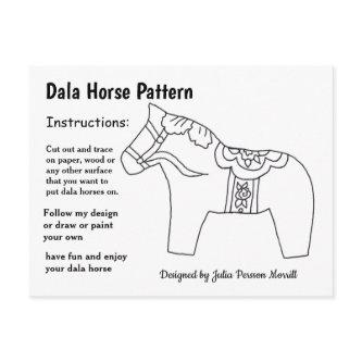 Dala Horse Pattern to Share Holiday Postcard