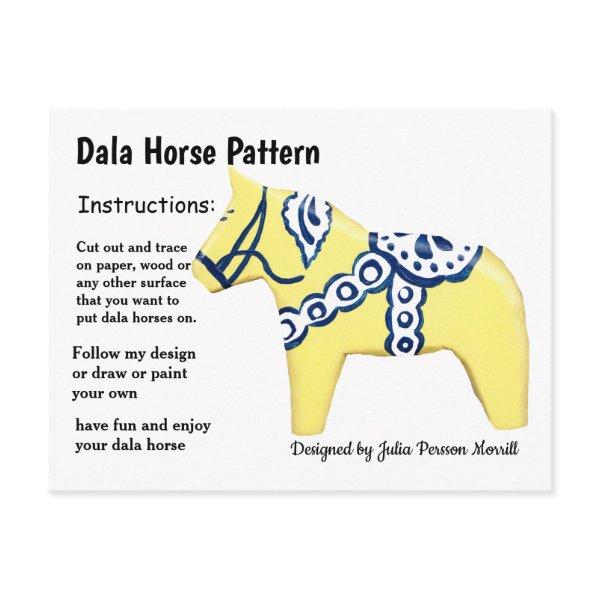 Dala Horse Pattern to Share Holiday Postcard