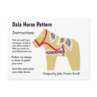 Dala Horse Pattern to Share Holiday Postcard