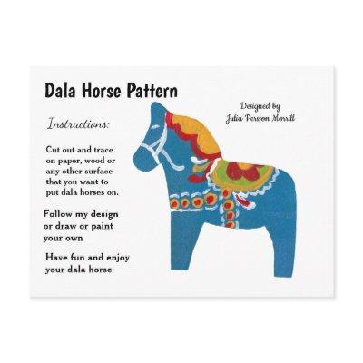 Dala Horse Pattern to Share Holiday Postcard