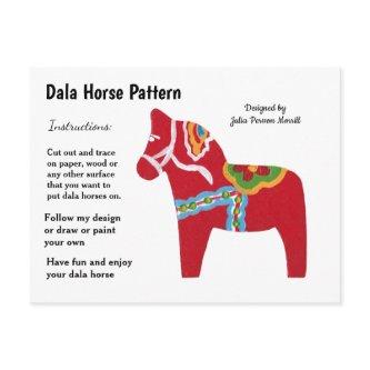 Dala Horse Pattern to Share Holiday Postcard