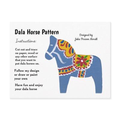 Dala Horse Pattern to Share Holiday Postcard