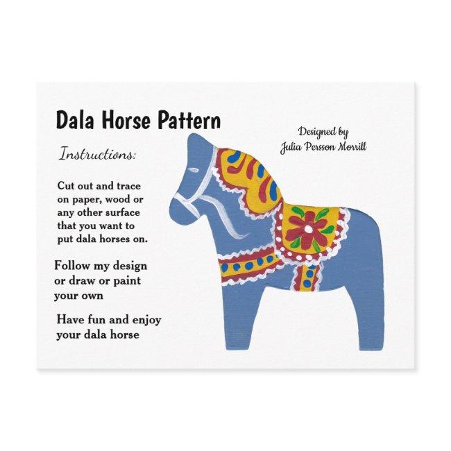 Dala Horse Pattern to Share Holiday Postcard