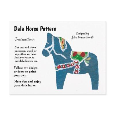 Dala Horse Pattern to Share Holiday Postcard