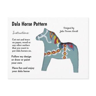 Dala Horse Pattern to Share Holiday Postcard