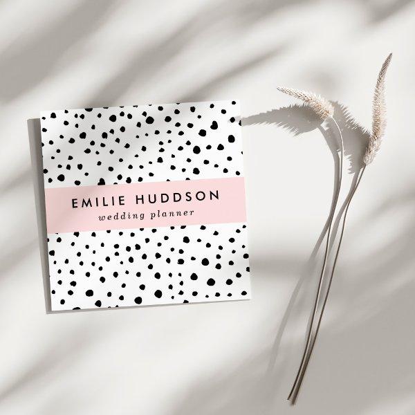 Dalmatian Spots, Dalmatian Dots, Black and White Square