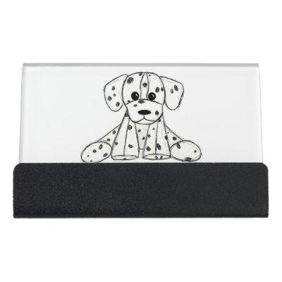 Dalmatian stuffed dog drawing outline simple black desk  holder