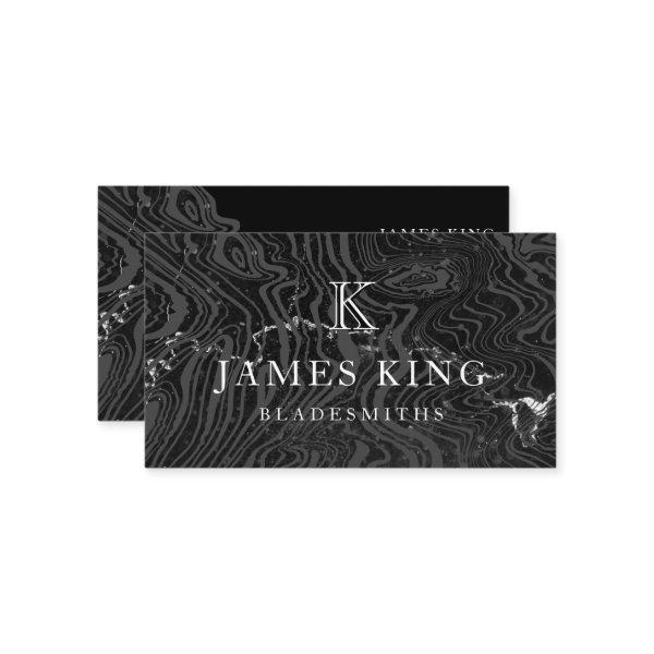 Damascus Steel Pattern Custom Monogram Bladesmith