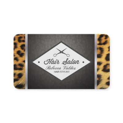 Damask / Cheetah Print / Silver Trim