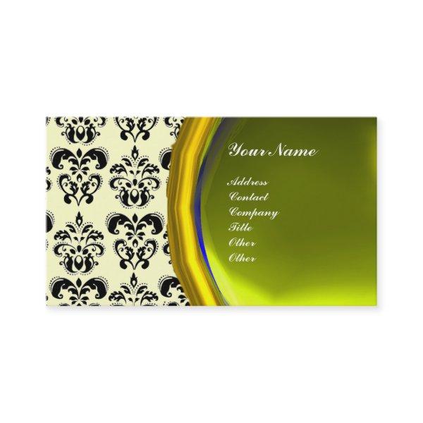 DAMASK GEM STONE MONOGRAM,yellow topaz ,violet