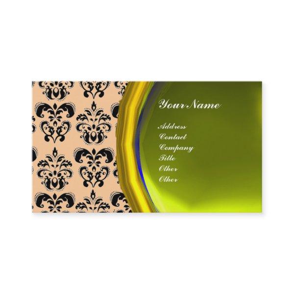 DAMASK GEM STONE MONOGRAM,yellow topaz ,violet