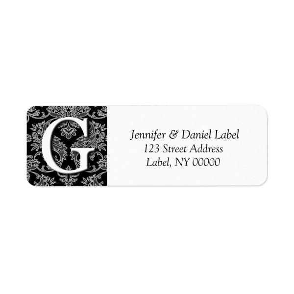 Damask Monogram G Return Address Labels